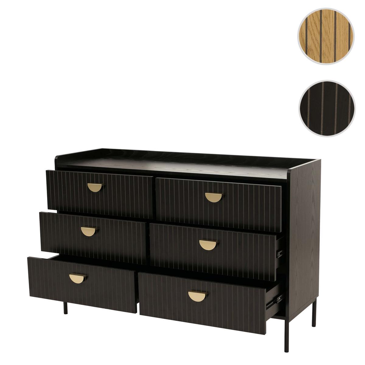 KOMMODE Schwarz - Schwarz, Holz (120/80/44cm) - MCW