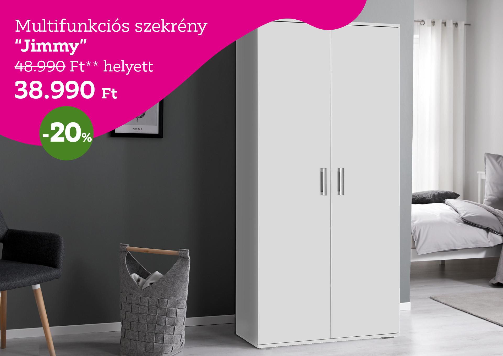 Multifunkciós szekrény JIMMY 48990 Forint helyett 38990 Forint, kedvezmény mértéke 20%