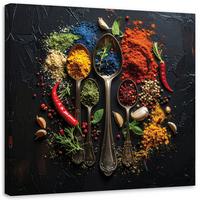 LEINWANDBILD Essen & Trinken 20x20cm - Multicolor, Textil (20/20cm) - Feeby