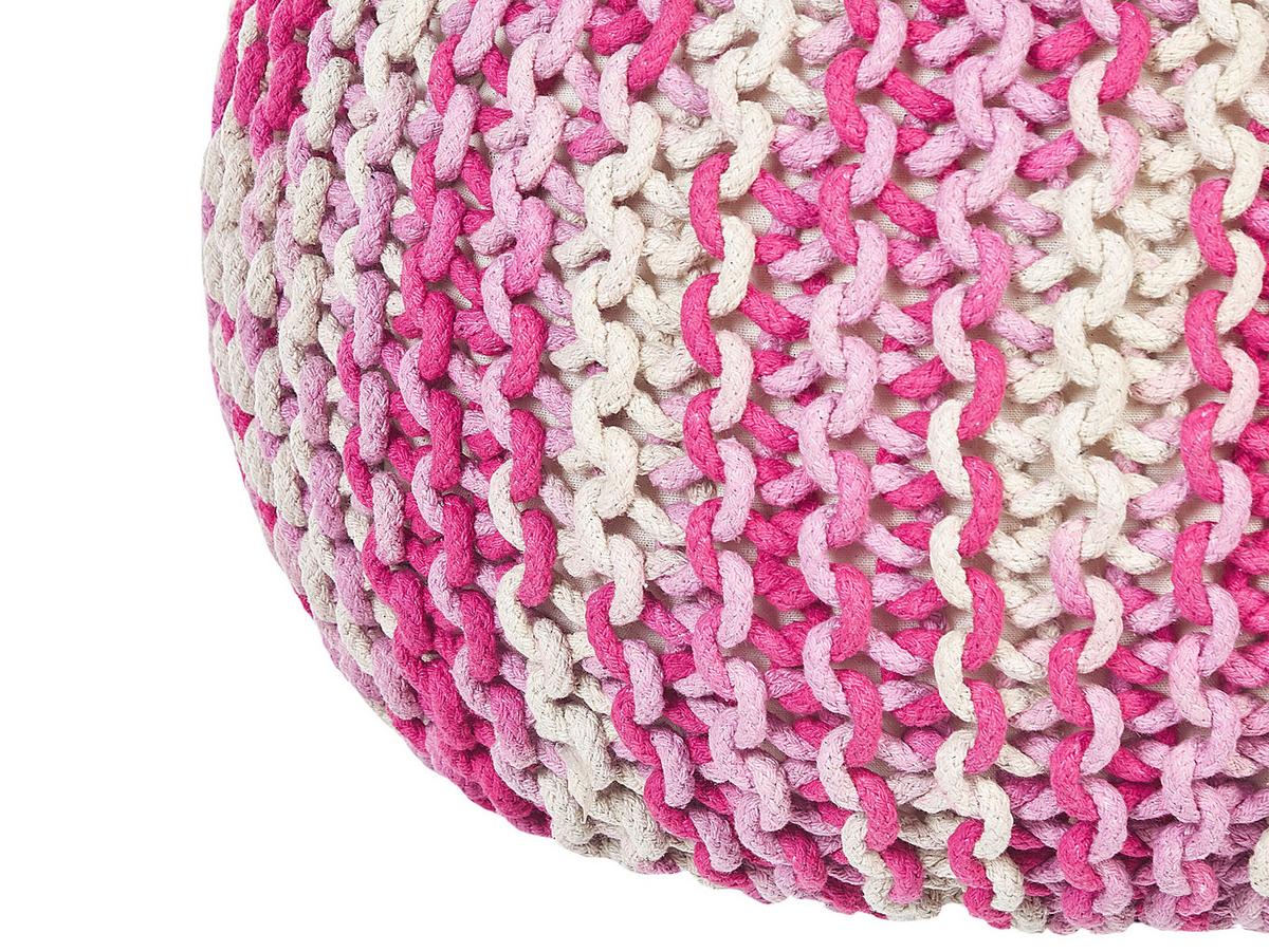 POUF Conrad 50/50/35 cm - Weiß, Naturmaterialien/Textil (50/35/50cm) - Beliani