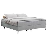BOXBETT LESS 180/200 Hellgrau Struktur - H4 - Hellgrau, Holz/Textil (180/200cm) - MKS