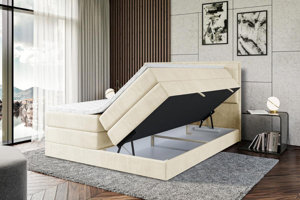 BOXSPRINGBETT AURA KING - 180 x 200 - H3/H4 - Beige - Beige, Holzwerkstoff (180/200cm) - ALTDECOR