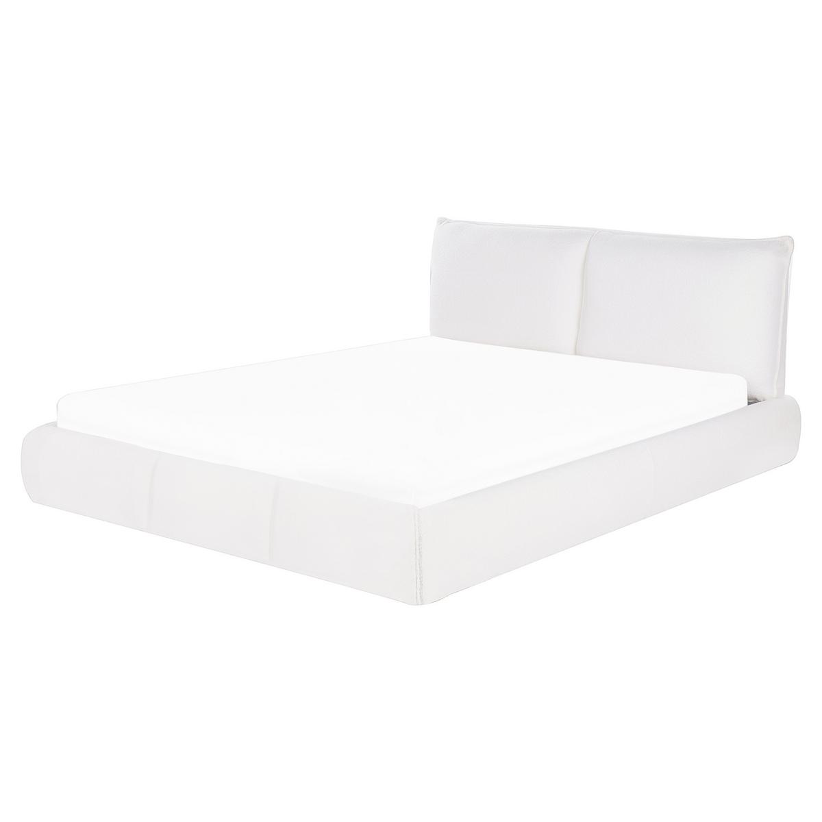 BETT mit Lattenrost 160/200 cm Weiß Vinay - Weiß, Textil (160/200cm) - Beliani