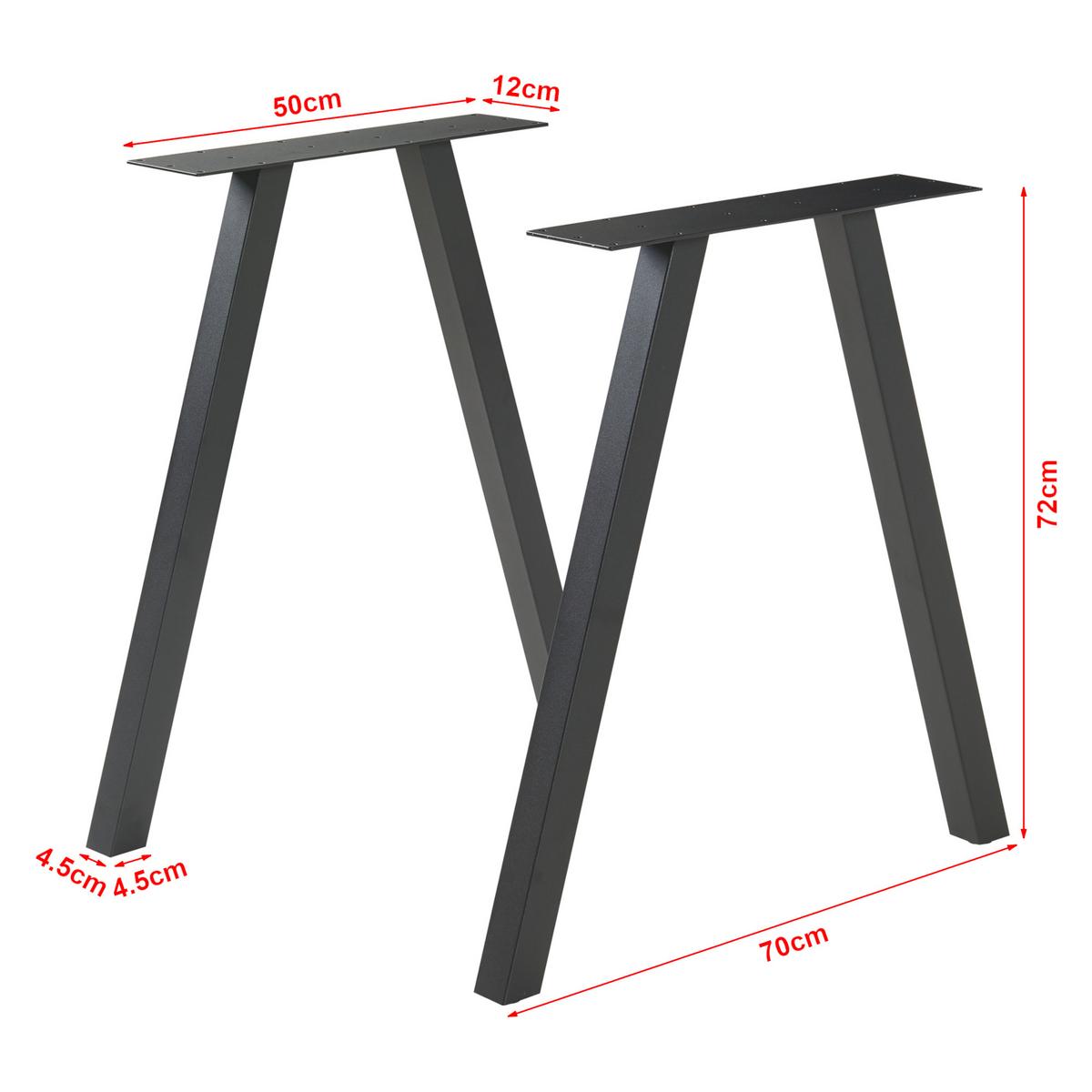 TISCHGESTELL-SET 2 TLG. Heustreu - Schwarz, Metall (70/72/12cm) - [en.casa]