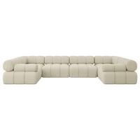 WOHNLANDSCHAFT modulares Sofa Birno-U2 - 380x190x70 cm Beige Bouclé - Beige, Holzwerkstoff/Textil (380/70/190cm) - ALTDECOR