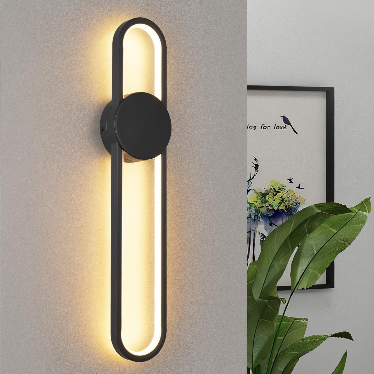 LED-WANDLEUCHTE Blinkor 60/12/5.5 cm - Schwarz, Metall (12/5.5/60cm) - ZMH
