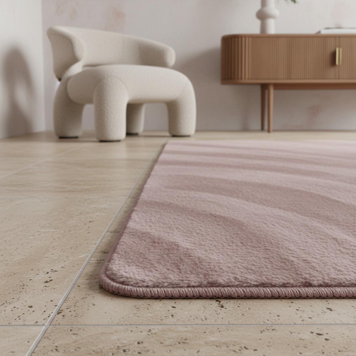 KURZFLORTEPPICH Waschbar ISAR, einfarbig, aus Polyester, Rosa, 80 x 250 cm - Rosa, Textil (250/80cm) - KADIMA DESIGN