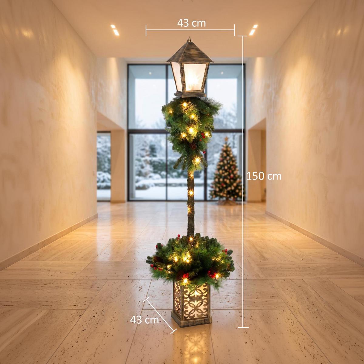 WEIHNACHTSLATERNE PVC Metall Kunststoff Grün - Grün, Kunststoff (43/43/150cm) - Outsunny