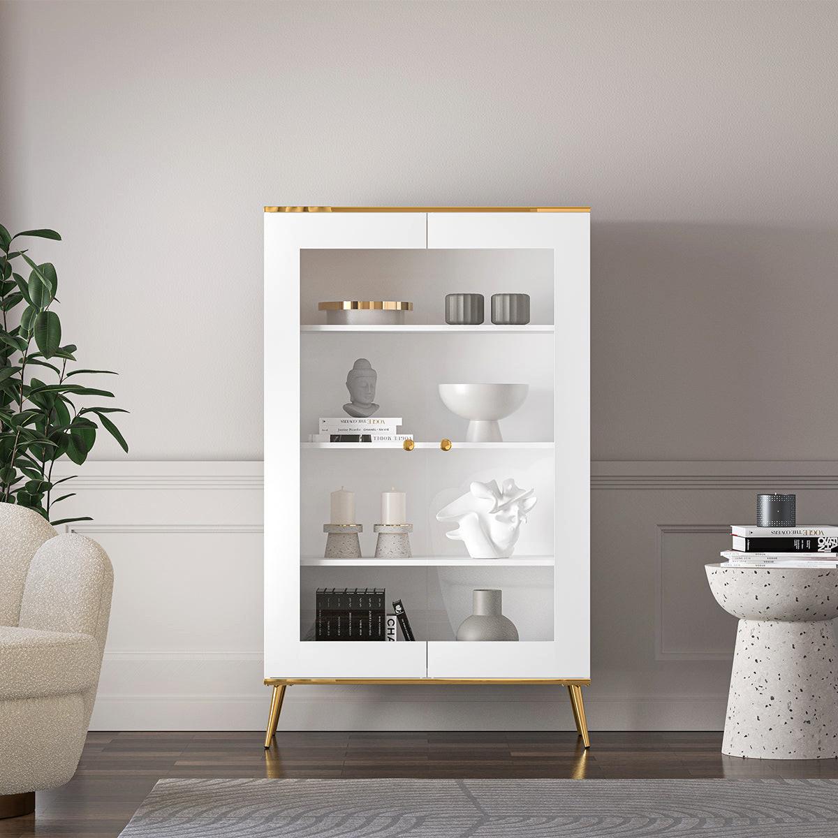 VITRINE Zora Weiß - Weiß, Holzwerkstoff (92/152/40cm) - Petits-meubles