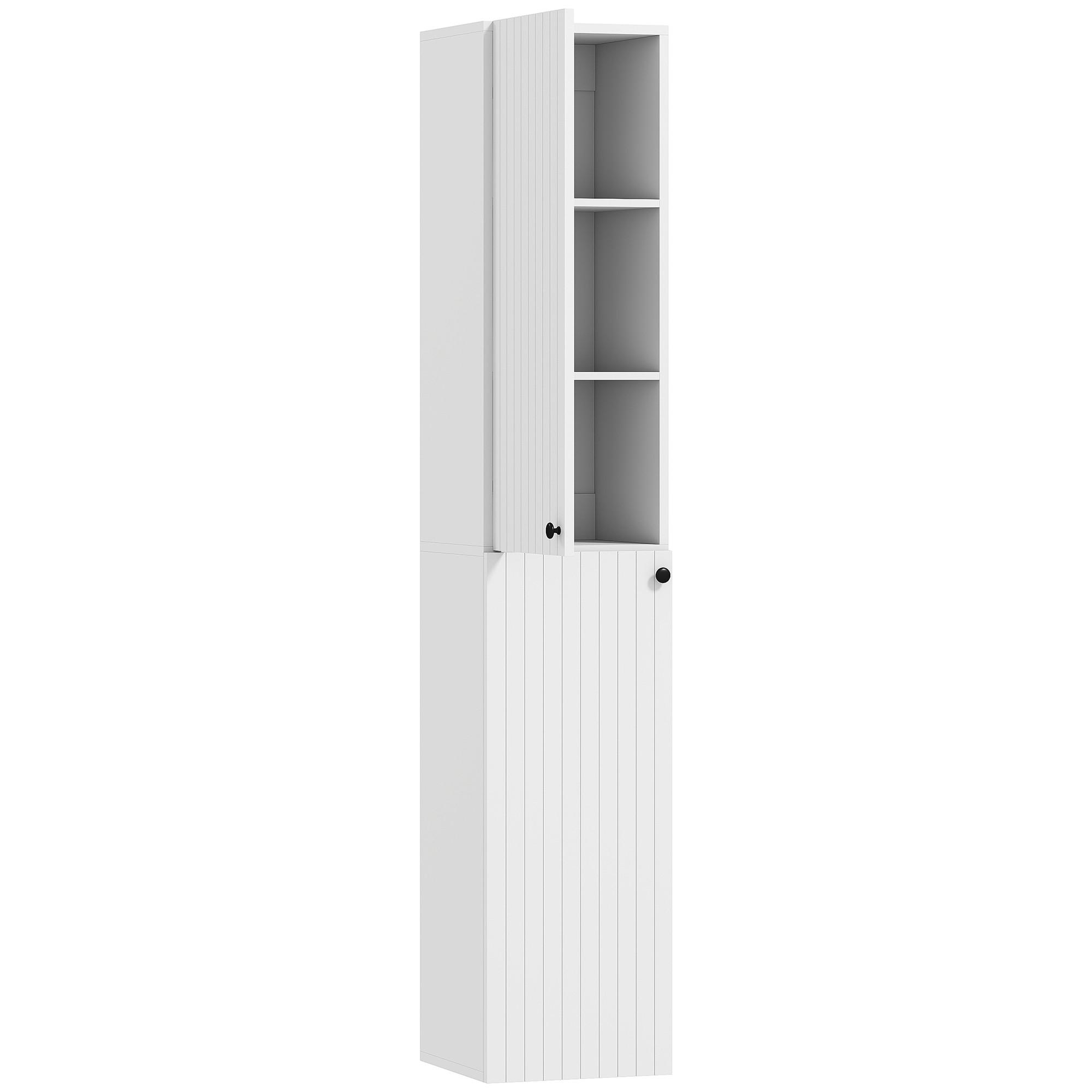 BADEZIMMERSCHRANK MDF Weiß - Weiß, Holzwerkstoff (30/161/30cm) - HOMCOM