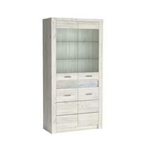 VITRINE ZERI 192 / 96 cm in Eiche Bianco - Eiche Bianco, Holzwerkstoff (96/192/42cm) - MASSENO