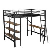 HOCHBETT Sschwarz 204,5/149/180,5 cm - Schwarz, Holzwerkstoff/Metall - Urban Meuble
