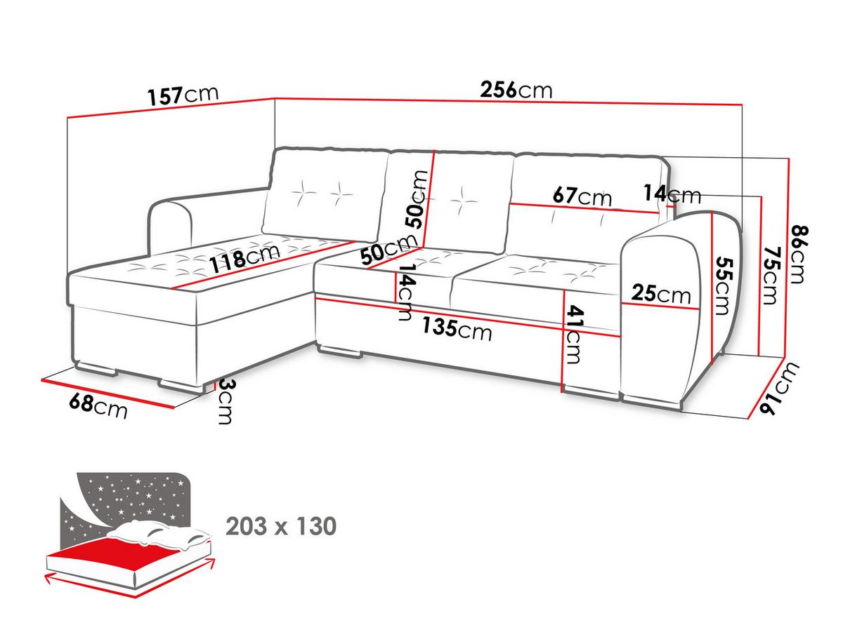ECKSOFA Bari - Silberfarben/Schwarz, Holz/Textil (256/157cm) - MIRJAN24