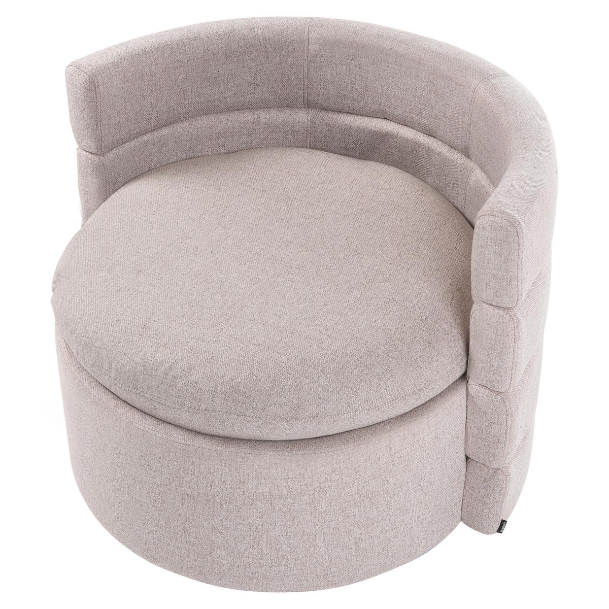 DREHSESSEL mit Stauraum Stoff Beige Randers - Beige, Textil (79/62/72cm) - Beliani