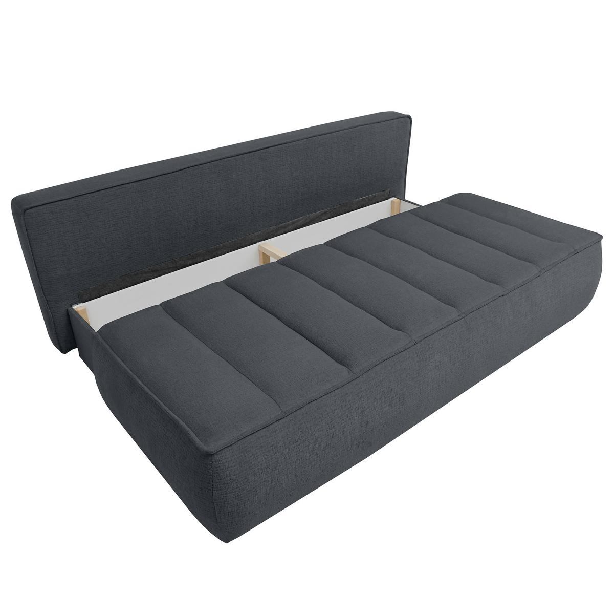 SCHLAFOSOFA Doris mit Schlaffunktion und Bettkasten, DL-System, Schwarz - Schwarz, Textil (210/88/100cm) - Beautysofa