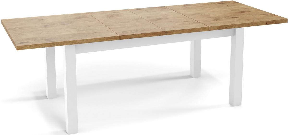 ESSTISCH Molly rechteckig ausziehbar, Lancelot Eiche 160-240/90/75 cm - Eichefarben/Weiß, Holz/Holzwerkstoff (90/240/75cm) - WFL GROUP