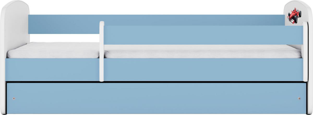 KINDERBETT Emily mit Schublade und Matratze, Blau 80x160 cm - Kirschrot, Holzwerkstoff (160/80cm) - WFL GROUP