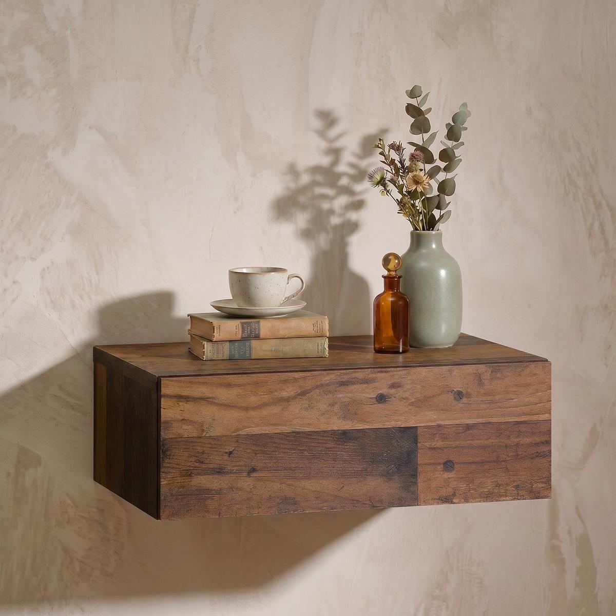 HÄGENDER NACHTTISCH ANNE - Dunkelbraun, Holzwerkstoff (42/14/30cm) - CARO-Möbel