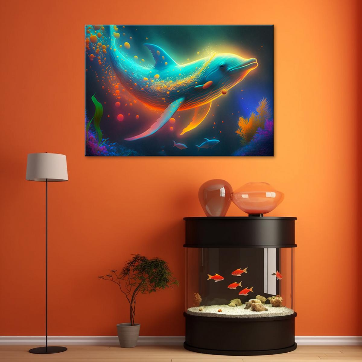 WANDBILD neon wal abstraktion - Multicolor, Textil (60/40cm) - Feeby