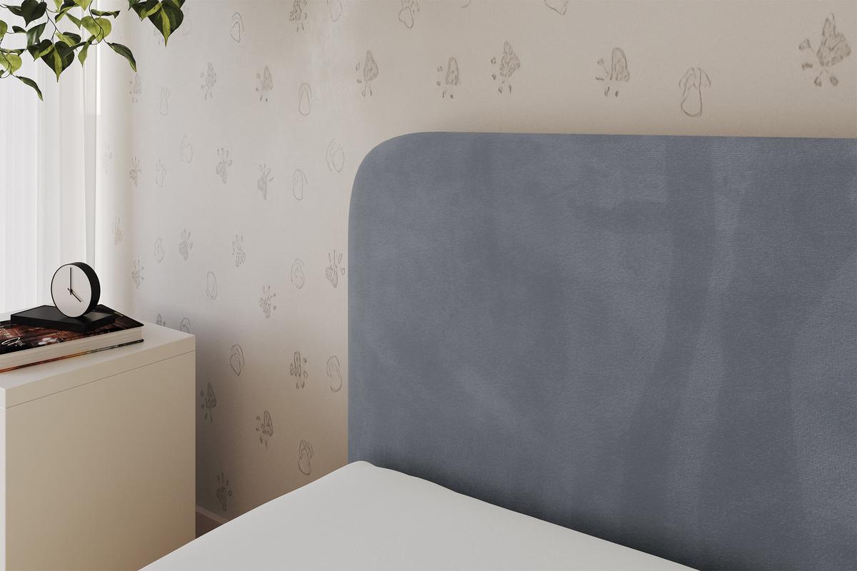 EINZELLBETT Jugendbett mit Bettkasten, Rechts - ALVY 100x200 Grau - Grau, Holzwerkstoff/Textil (100/200cm) - ALTDECOR