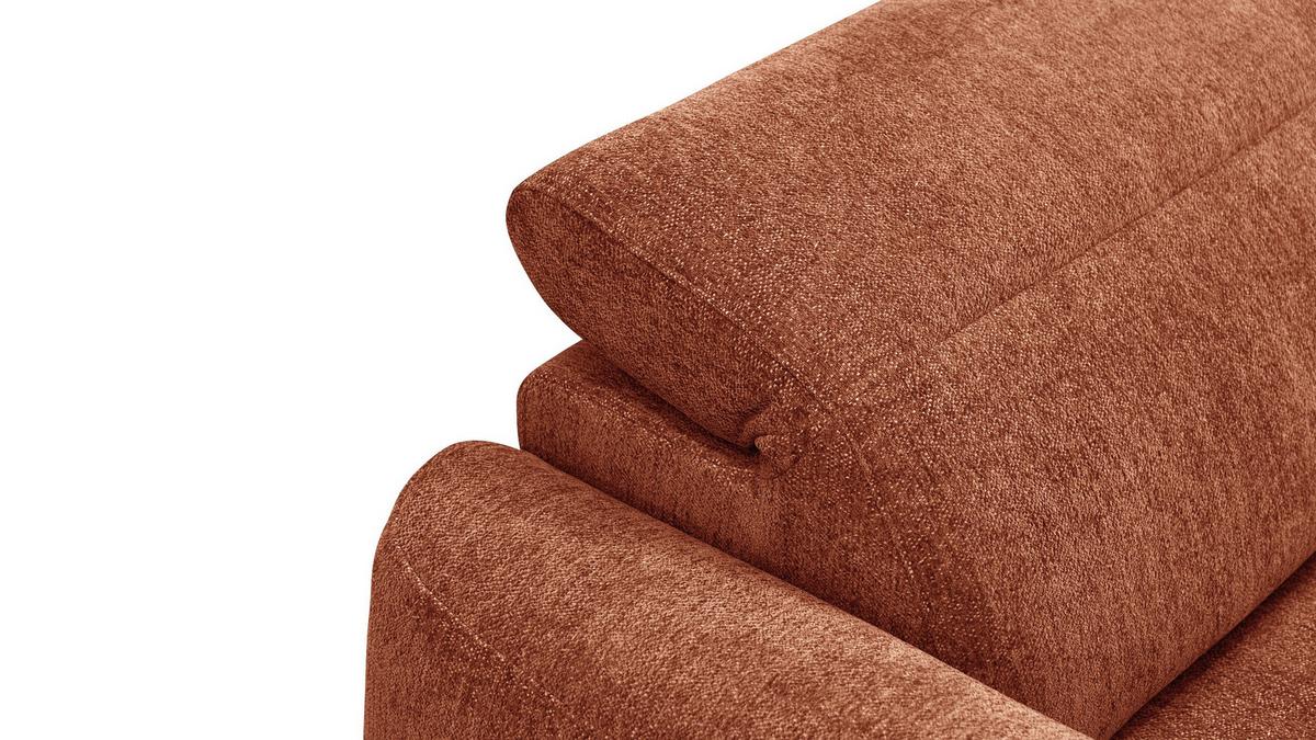 ECKSOFA NERO 4-Sitzer, orange - Schwarz/Orange, Holz/Textil (272/81/159cm) - Wozimo