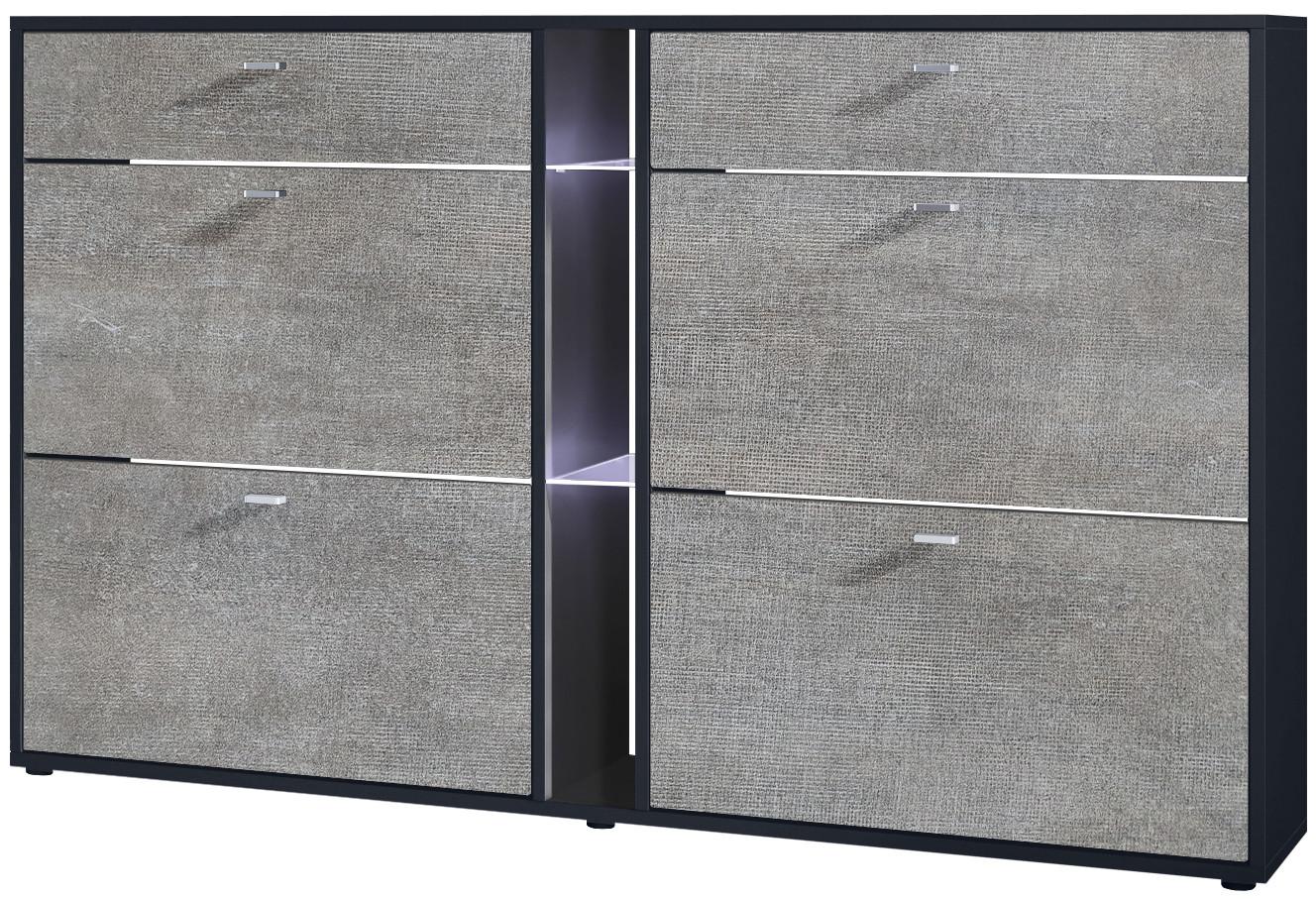 SCHUHSCHRANK Today Fronten in Braun meliert - Graubraun, Holzwerkstoff (155.5/95/28cm) - Vladon