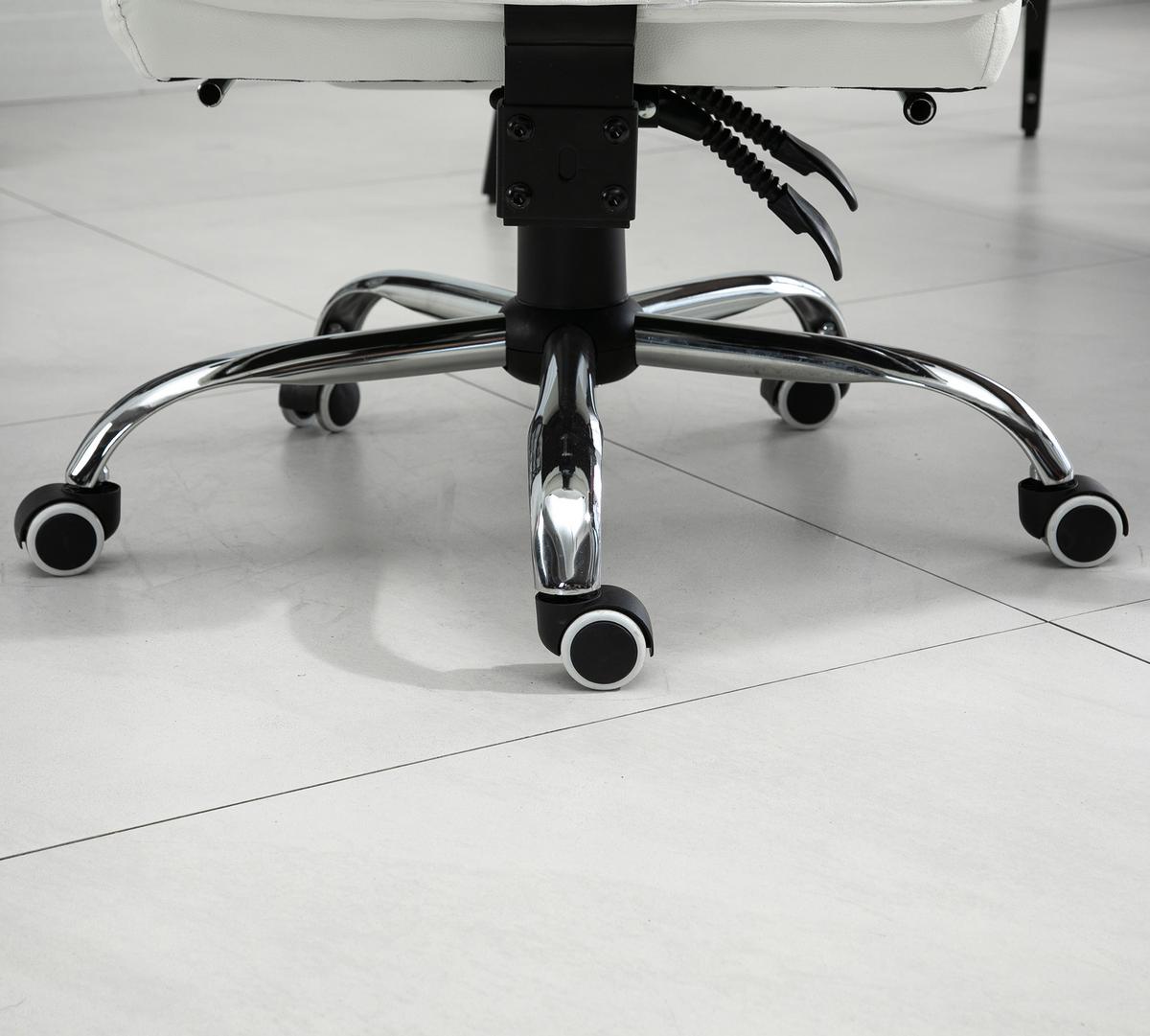 BÜROSTUHL, Kunstleder, Weiß - Weiß, Kunststoff (72/130/66cm) - Vinsetto