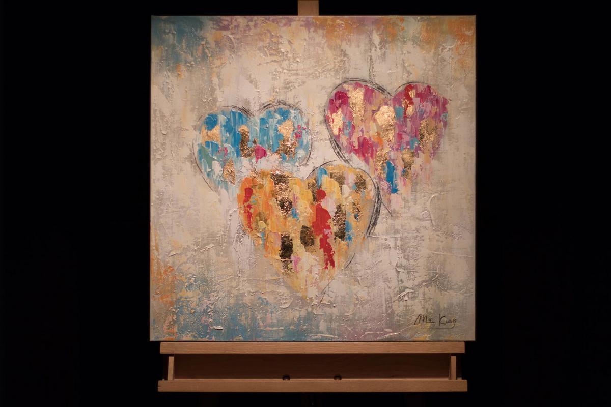 ACRYLBILD HANDGEMALT 60/60 cm - Multicolor/Grau, Holz/Textil (60/60cm) - KUNSTLOFT