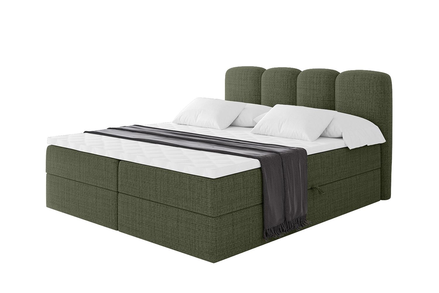 BOXBETT mit Matratze H3 - NINA - 160x200 cm - Grün - Grün, Holzwerkstoff (160/200cm) - ALTDECOR