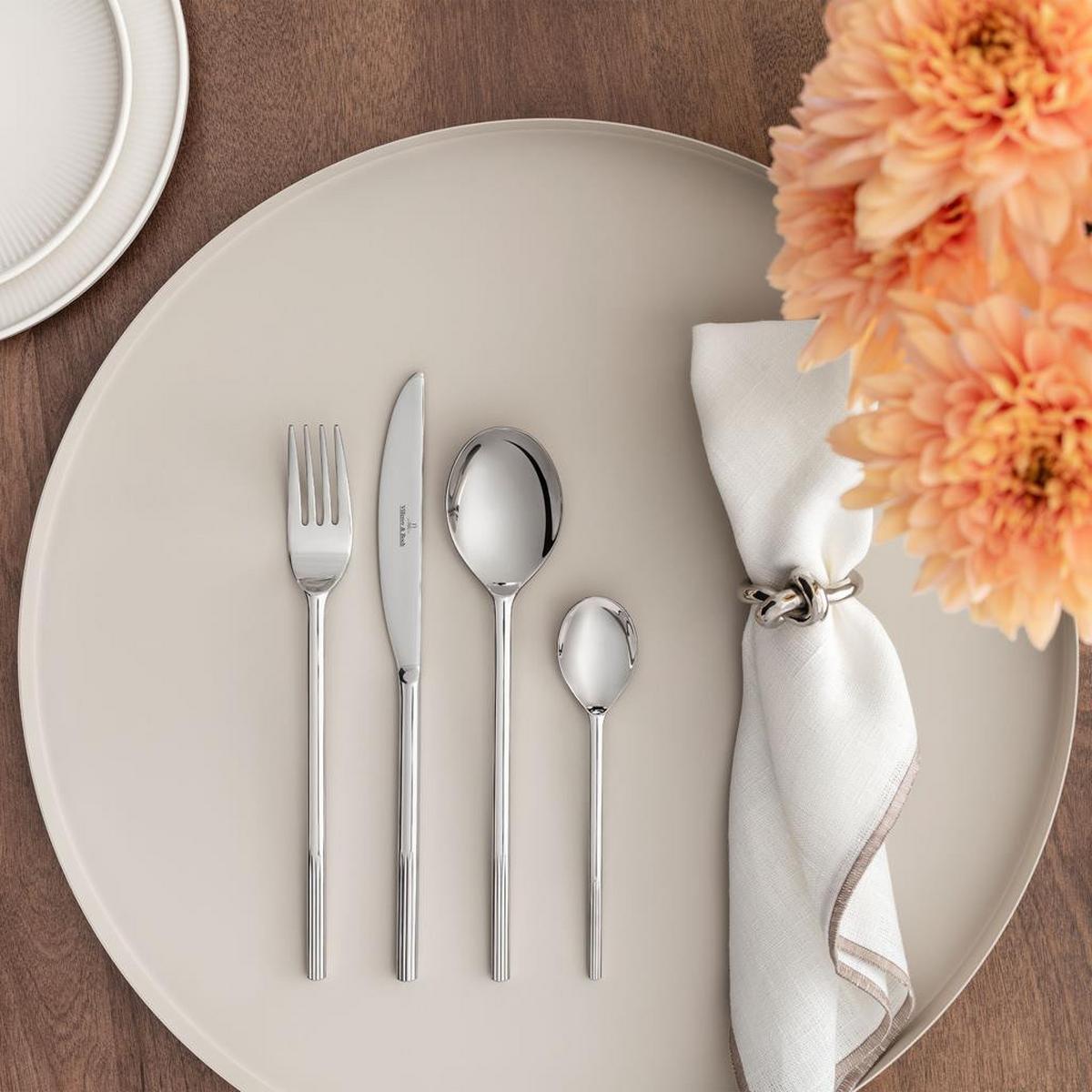 BESTECKSET Afina silber 24-tlg. - Silberfarben, Metall - Villeroy & Boch