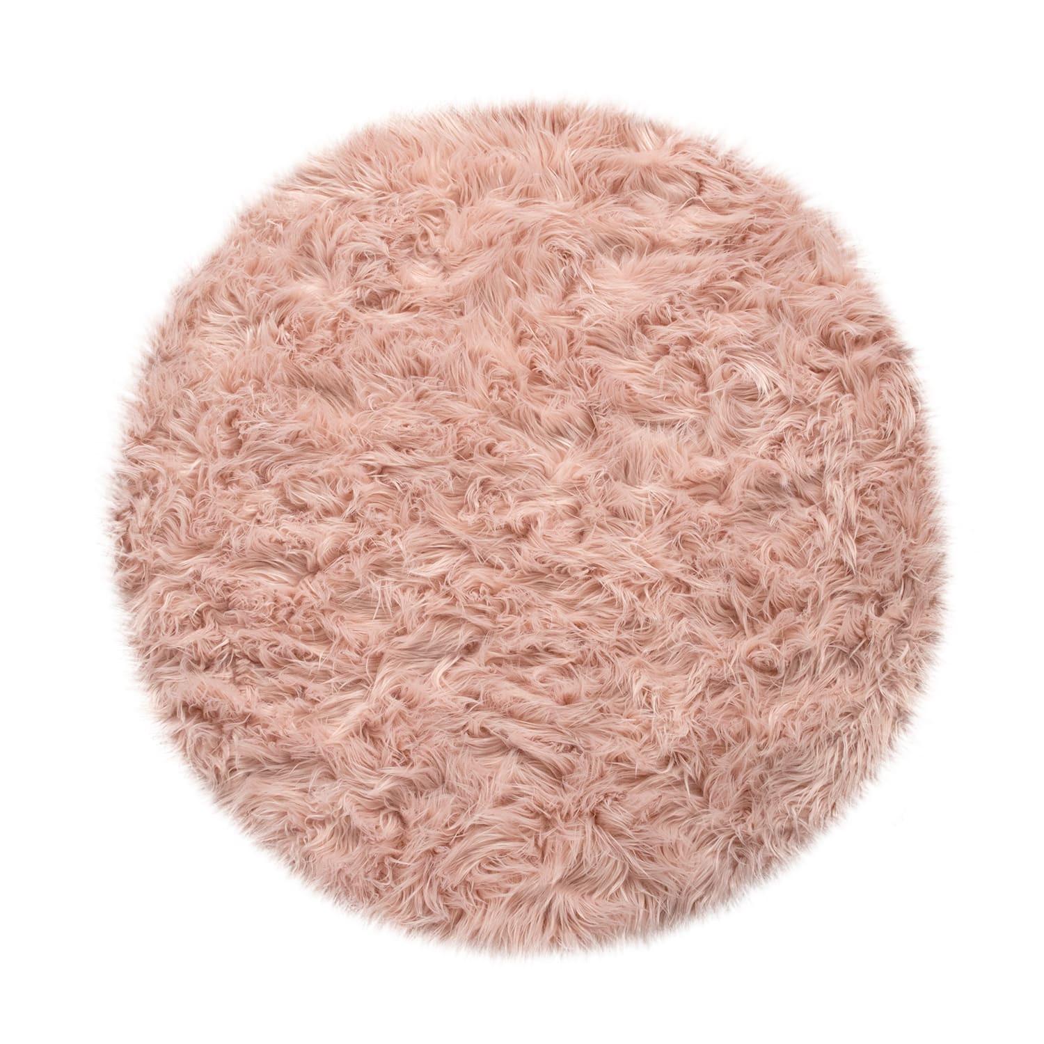 HOCHFLORTEPPICH Waschbar, einfarbig, Rosa, Ø 60 cm - Rosa, Textil (60/60cm) - KADIMA DESIGN