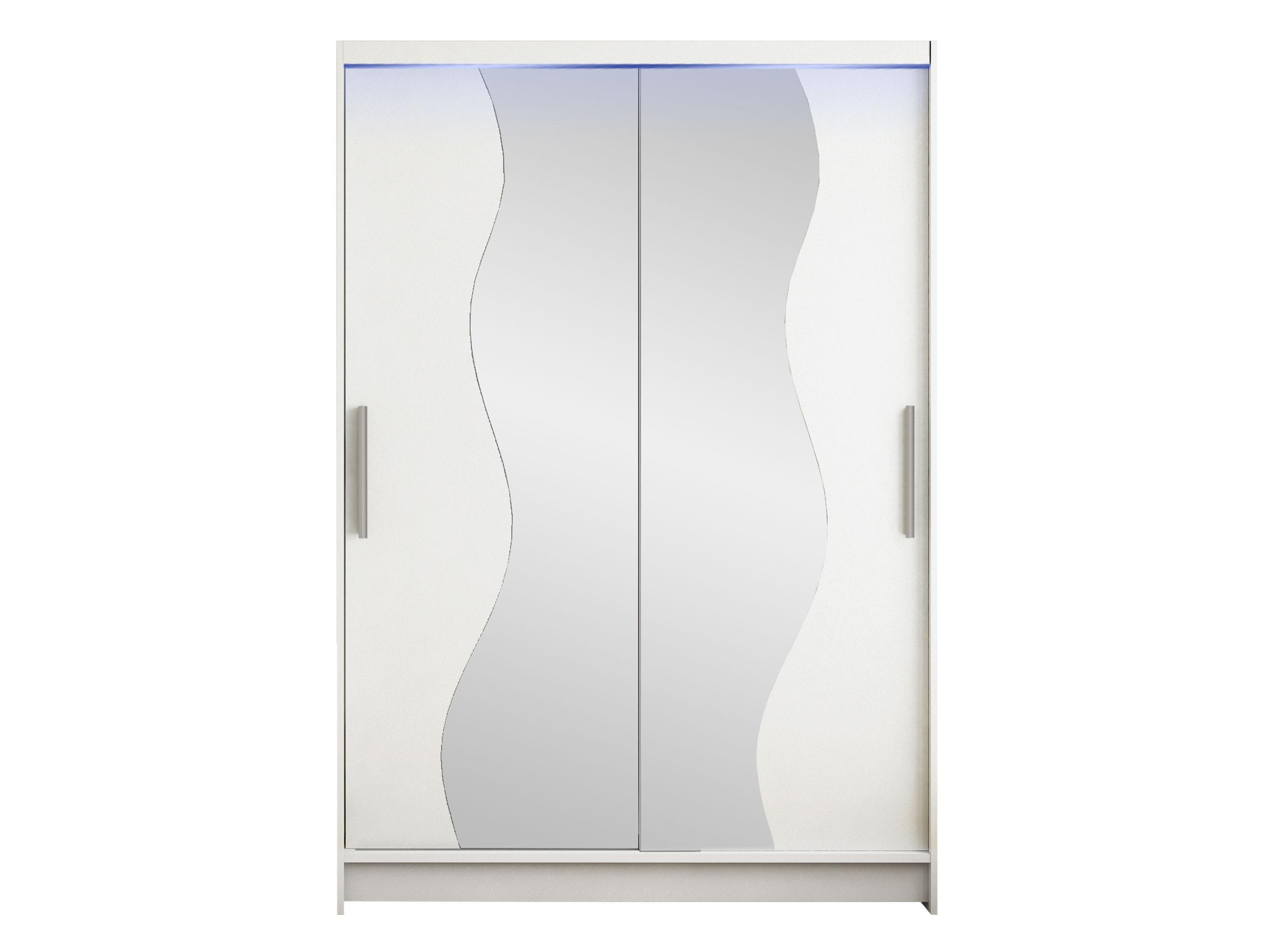 KLEIDERSCHRANK Miami S, mit RGB LED Beleuchtung - Silberfarben/Weiß, Holzwerkstoff/Kunststoff (120/200/58cm) - MIRJAN24