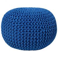 POUF Conrad 50/50/35 cm - Blau, Naturmaterialien/Textil (50/35/50cm) - Beliani