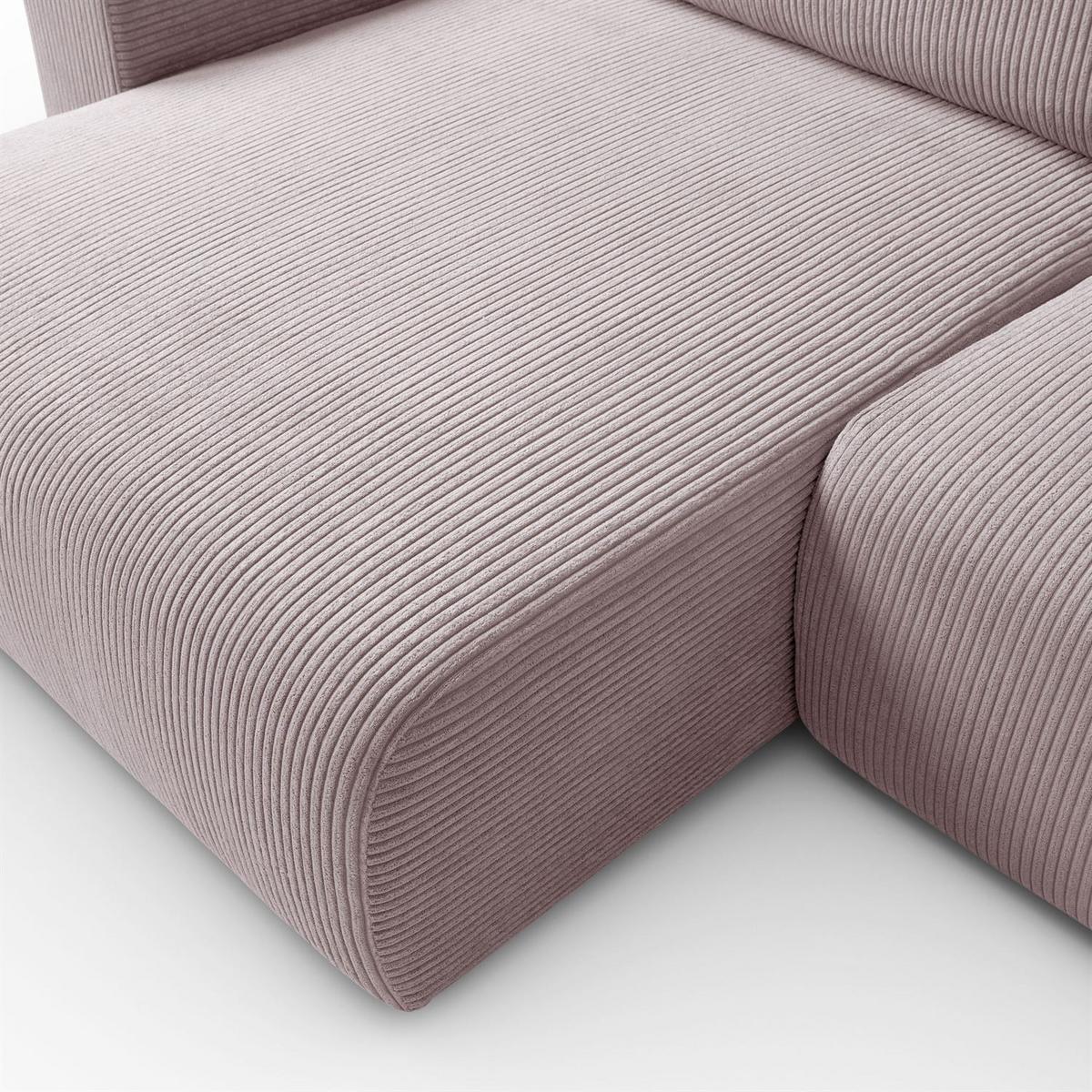 ECKSOFA OPERA L-Form mit Schlaffunktion und Bettkasten, Poso 27 - Rosa, Textil (247/143cm) - Lookway