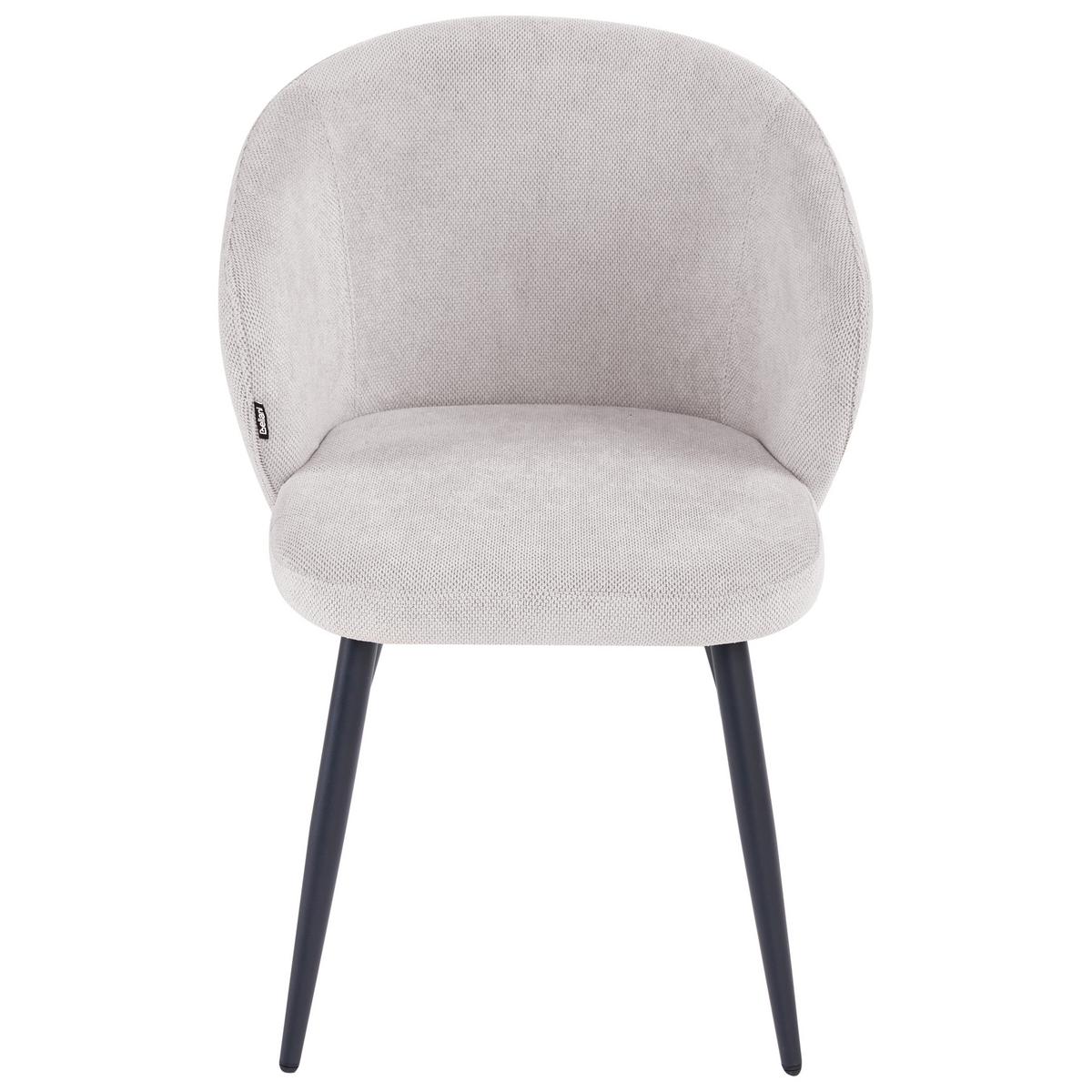 ESSZIMMERSTUHL 2er Set Stoff Cremeweiß Moundville - Creme, Textil/Metall (57/80/60cm) - Beliani