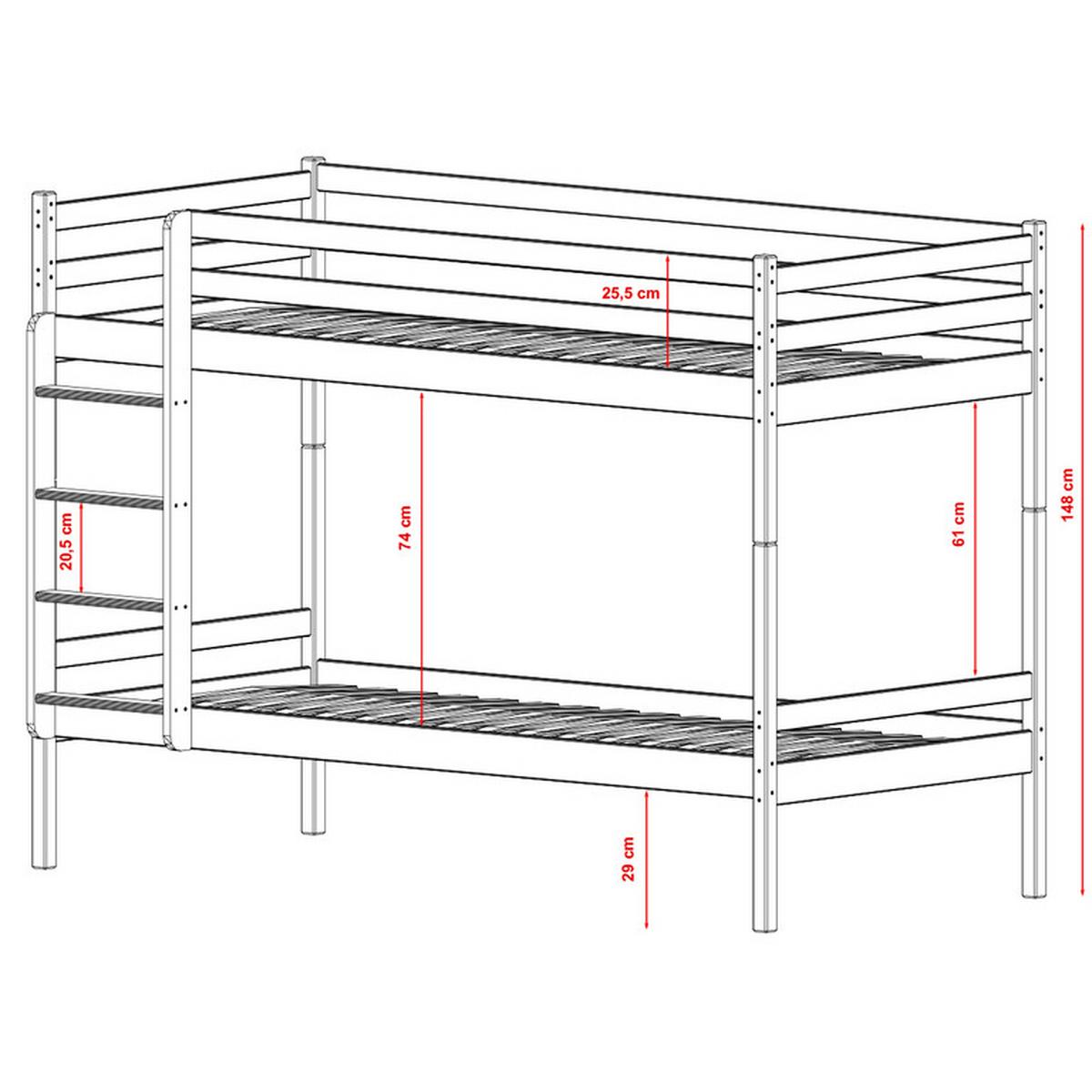 BETT 90/200 Olivier Weiß - Weiß, Holz (90/200cm) - Petits-meubles