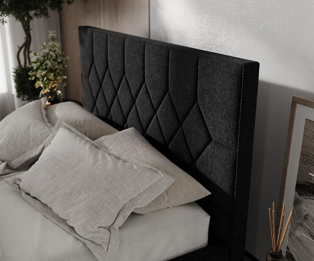 POLSTERBETT Brisa 140/200 cm Schwarz im Inari Stoff - Schwarz/Naturfarben, Holz/Holzwerkstoff (140/200cm) - AltaBeds