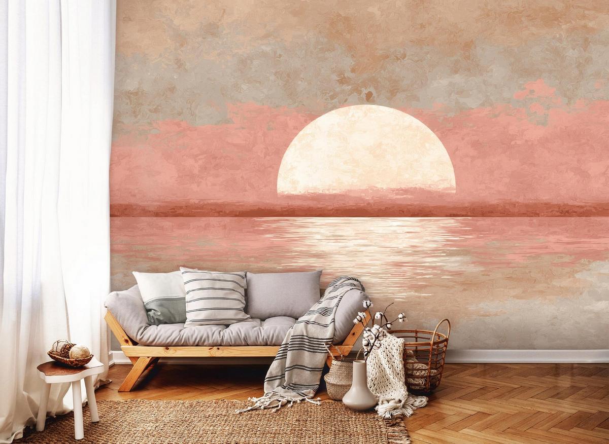 FOTOTAPETE Abstrakt Beton Rosa 250x175 cm - Multicolor, Papier (250/175cm) - Wallarena