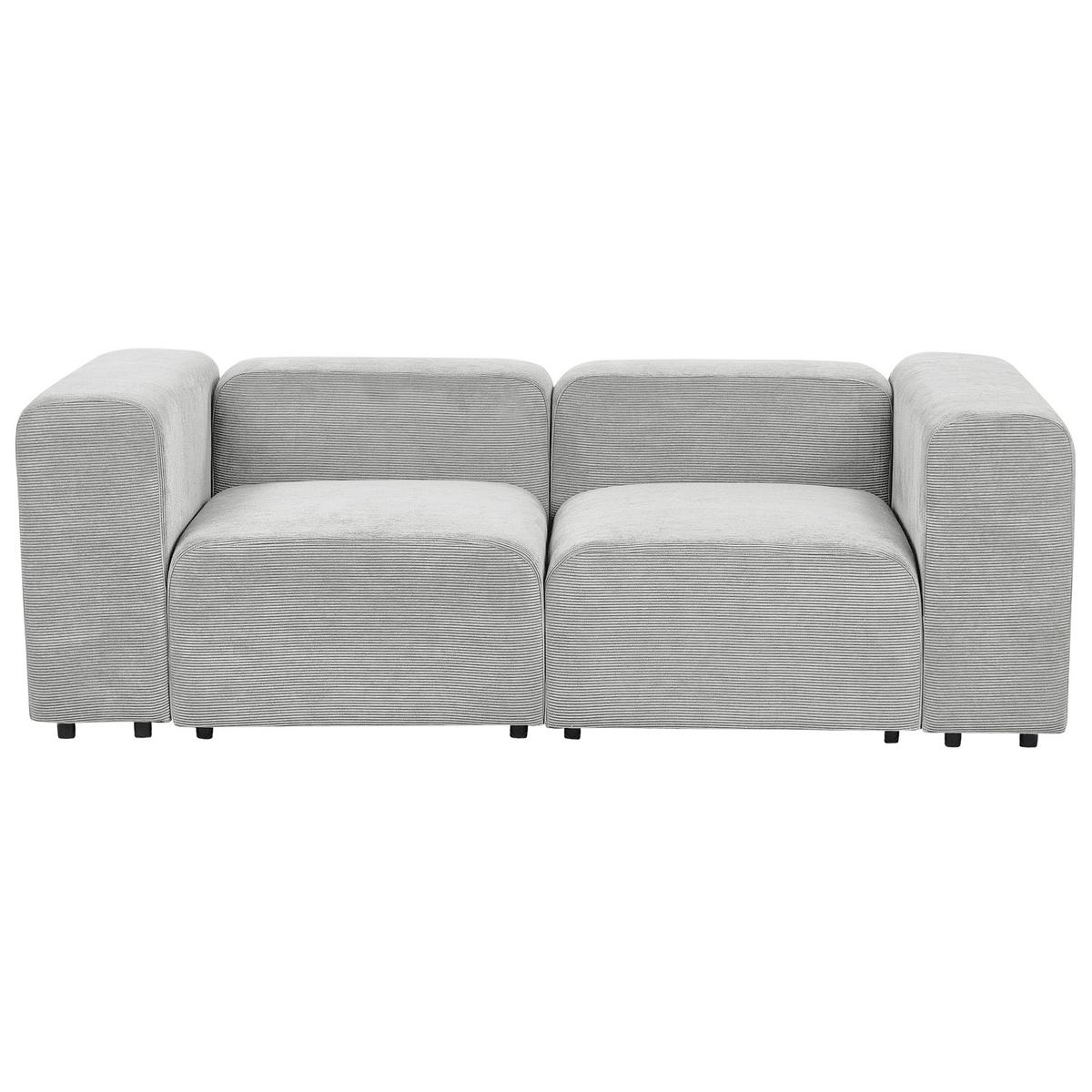 2-SITZER-SOFA Cord grau Falsterbo - Grau, Textil (204/70/105cm) - Beliani
