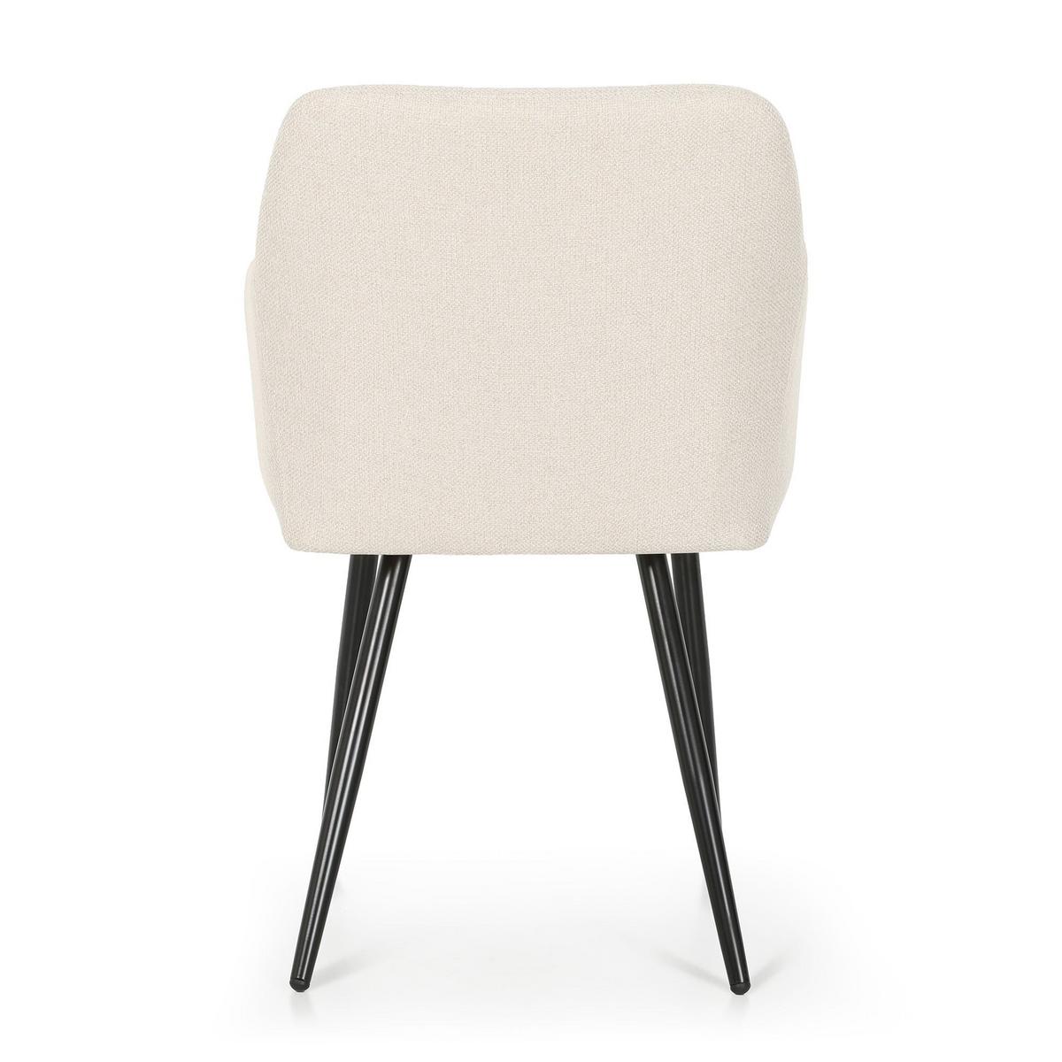 POLSTERSTUHL 4er Set, Metallbeine Creme, Schwarz, X 54/82/58 - Creme/Schwarz, Textil (54/82/51cm) - RAUMHIRSCH FURNITURE