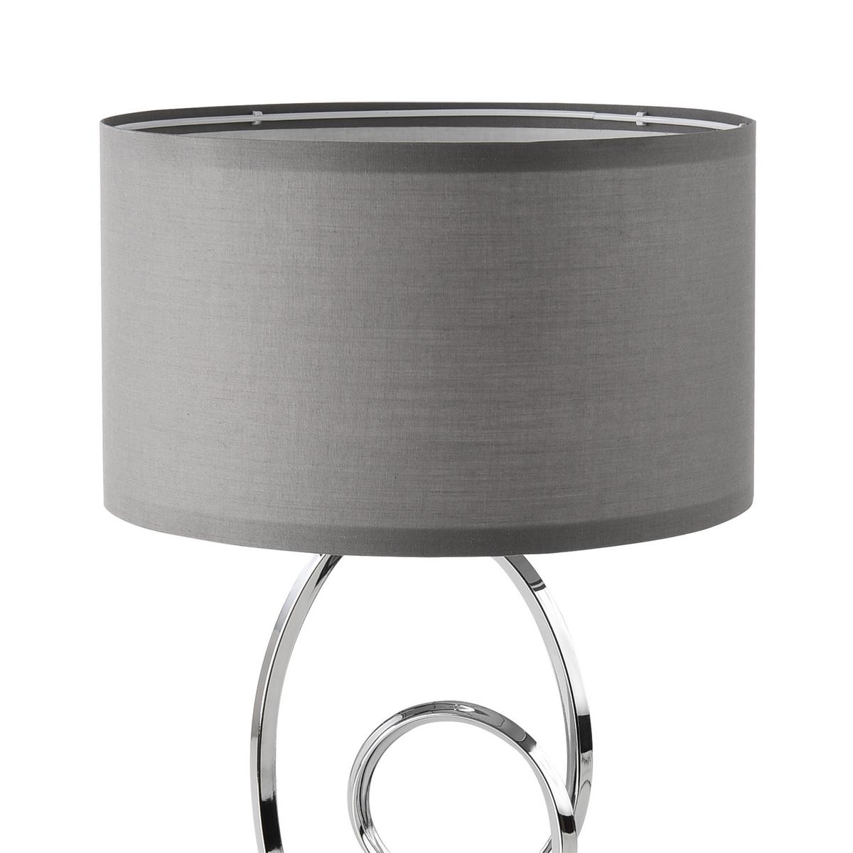 TISCHLAMPE Torquay - Chromfarben/Grau, Textil/Metall (30/30/49.5cm) - lux.pro