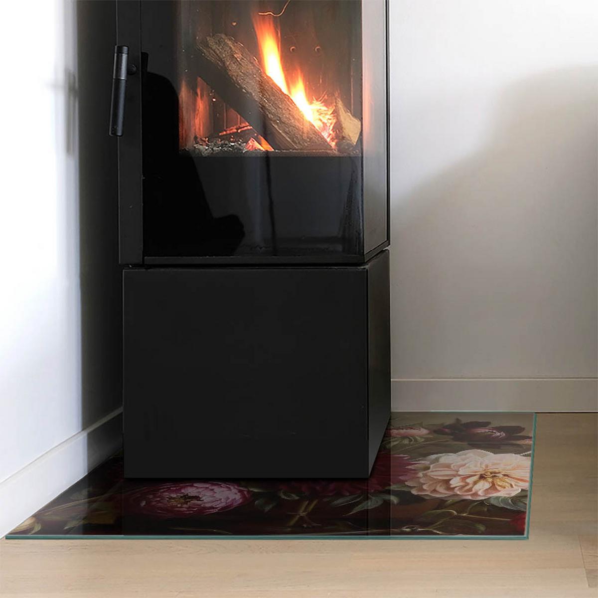 GLASPLATTE für Kamin 60x60 cm - Weinrot, Glas (60/60/0.4cm) - TULUP