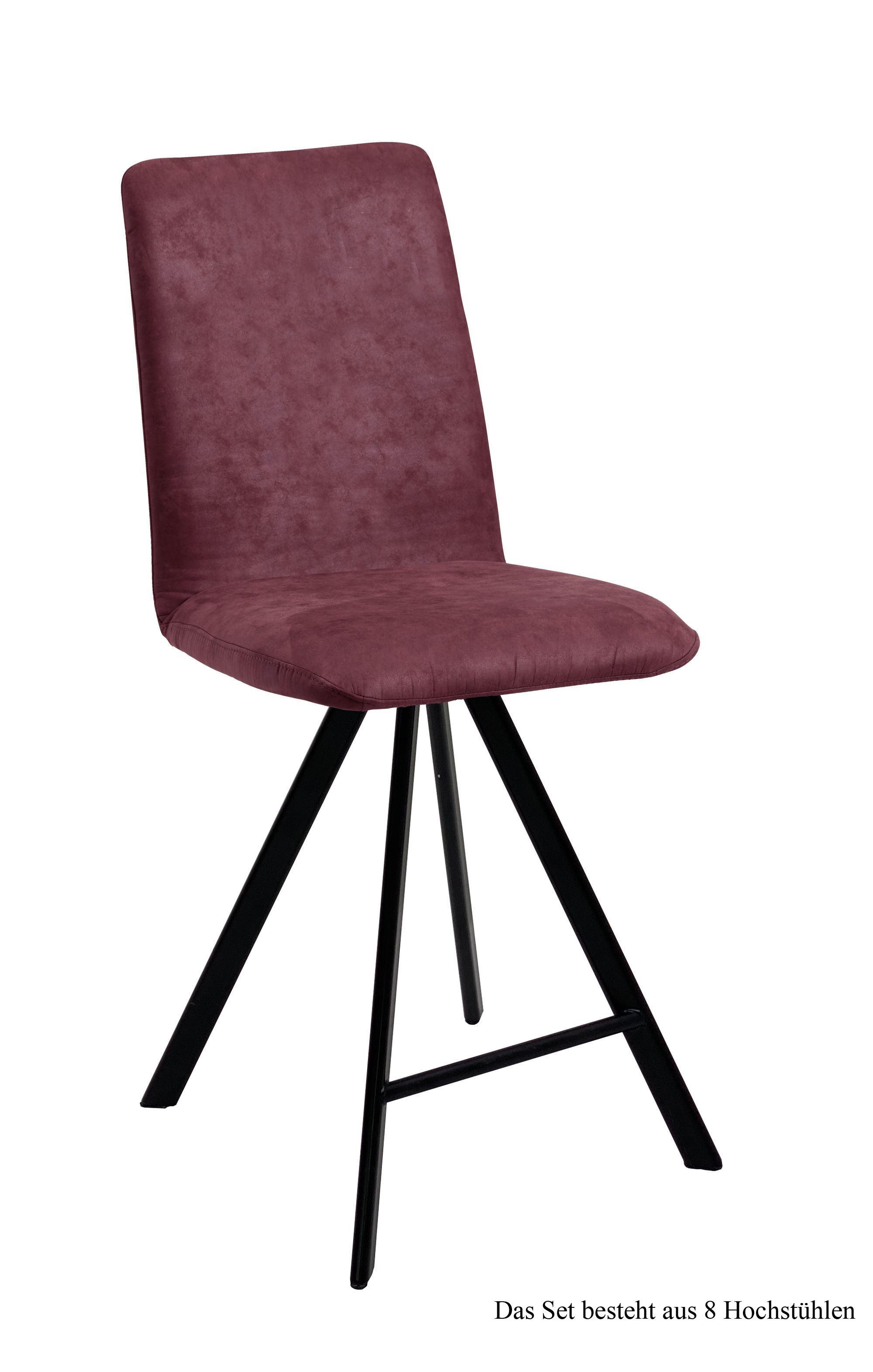 THEKENSTUHL drehbar (8er-Set) Desirae 47x109x60 Schwarz/Marsala - Brombeere/Schwarz, Kunststoff (60/109/47cm) - 58aufmkessel