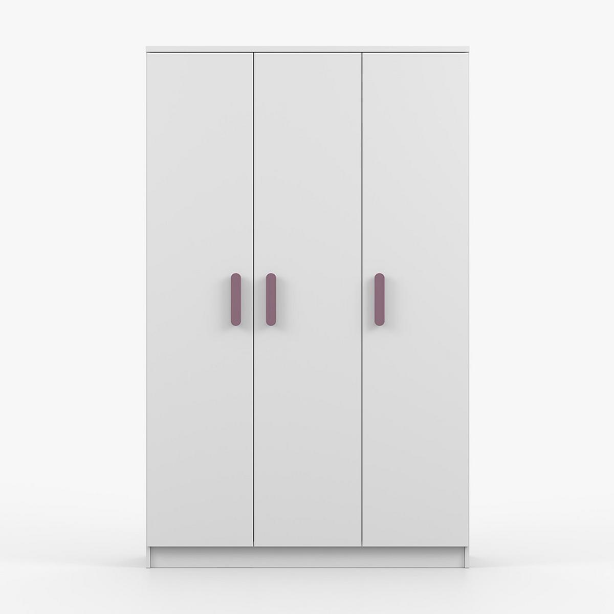 KLEIDERSCHRANK Jonas I 2D 19, 120/192/50, 3-türig, weiß - Weiß, Holzwerkstoff (120/194/50cm) - imoebel24