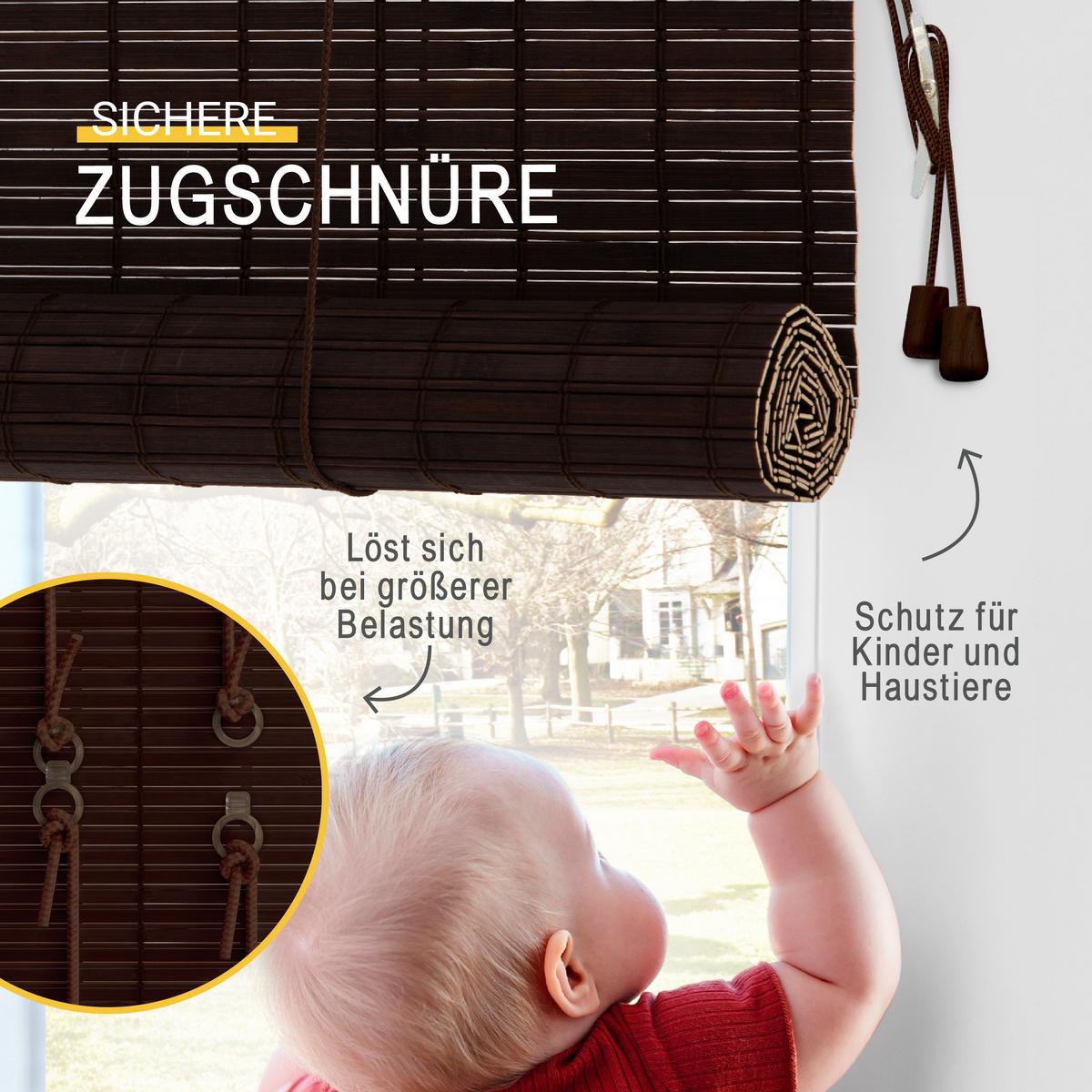 BAMBUSROLLO SolDecor BR7 80x220cm Braun - Braun, Holz (80/220cm) - Sol Royal