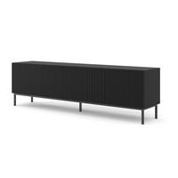 TV LOWBOARD Schwarz, Schwarz, Schwarz 200/58/42 - Schwarz, Holzwerkstoff (200/58/42cm) - RAUMHIRSCH FURNITURE