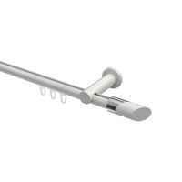GARDINENSTANGE INNENLAUF Platon Verano 240 cm (geteilt in 2 x 120 cm), 1-läufig, 20 mm Ø Weiß - Chromfarben/Weiß, Metall (240cm) - INTERDECO