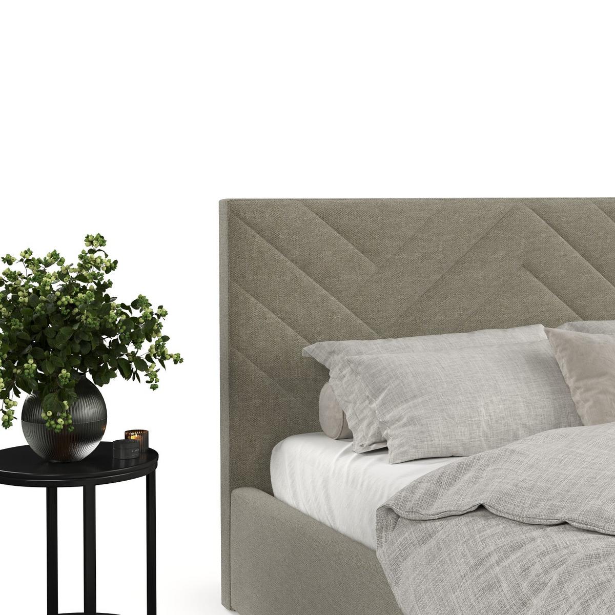 POLSTERBETT Arco 140/200 cm Olivgrün im Asti Stoff - Schwarz/Naturfarben, Holz/Holzwerkstoff (140/200cm) - AltaBeds