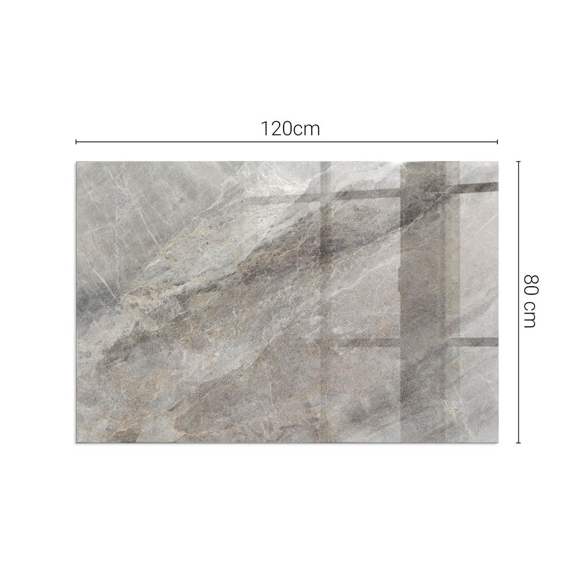 GLASPLATTE für Kamin 120x80 cm - Grau, Glas (120/80/0.4cm) - TULUP