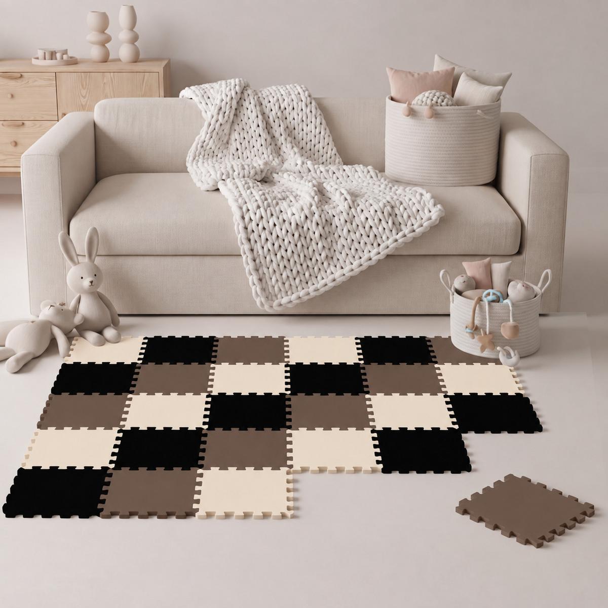 SPIELMATTE ab Null - 270/90 cm Puzzlematte Beige - Multicolor, Kunststoff (30/30cm) - Littletom